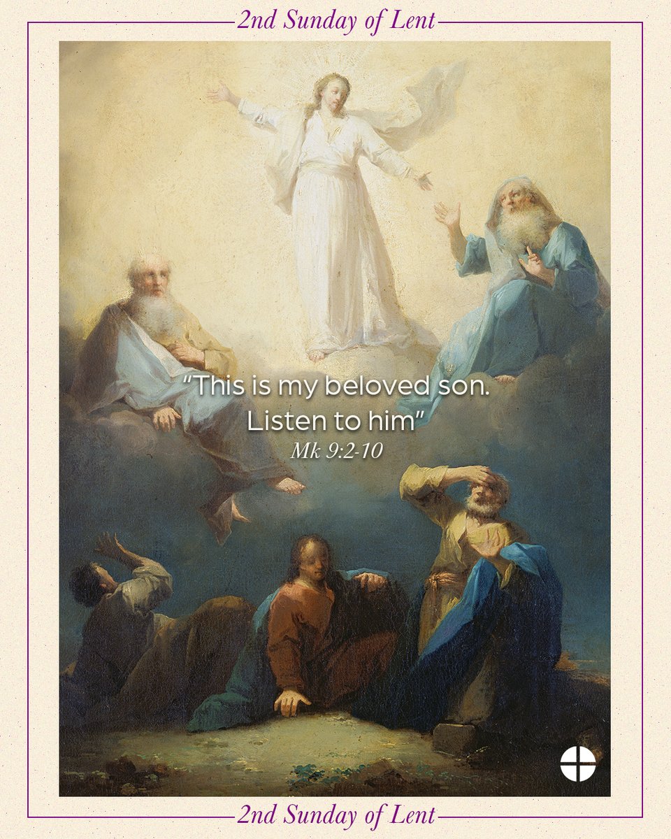 USCCB's tweet image. From the shining cloud the Father&apos;s voice is heard:
This is my beloved Son, listen to him.
Mt 17:5

Check out today&apos;s Gospel and sign up for daily readings this lent at: ow.ly/NFk750QFH6y

#LentReflections #Transfiguration #LentJourney