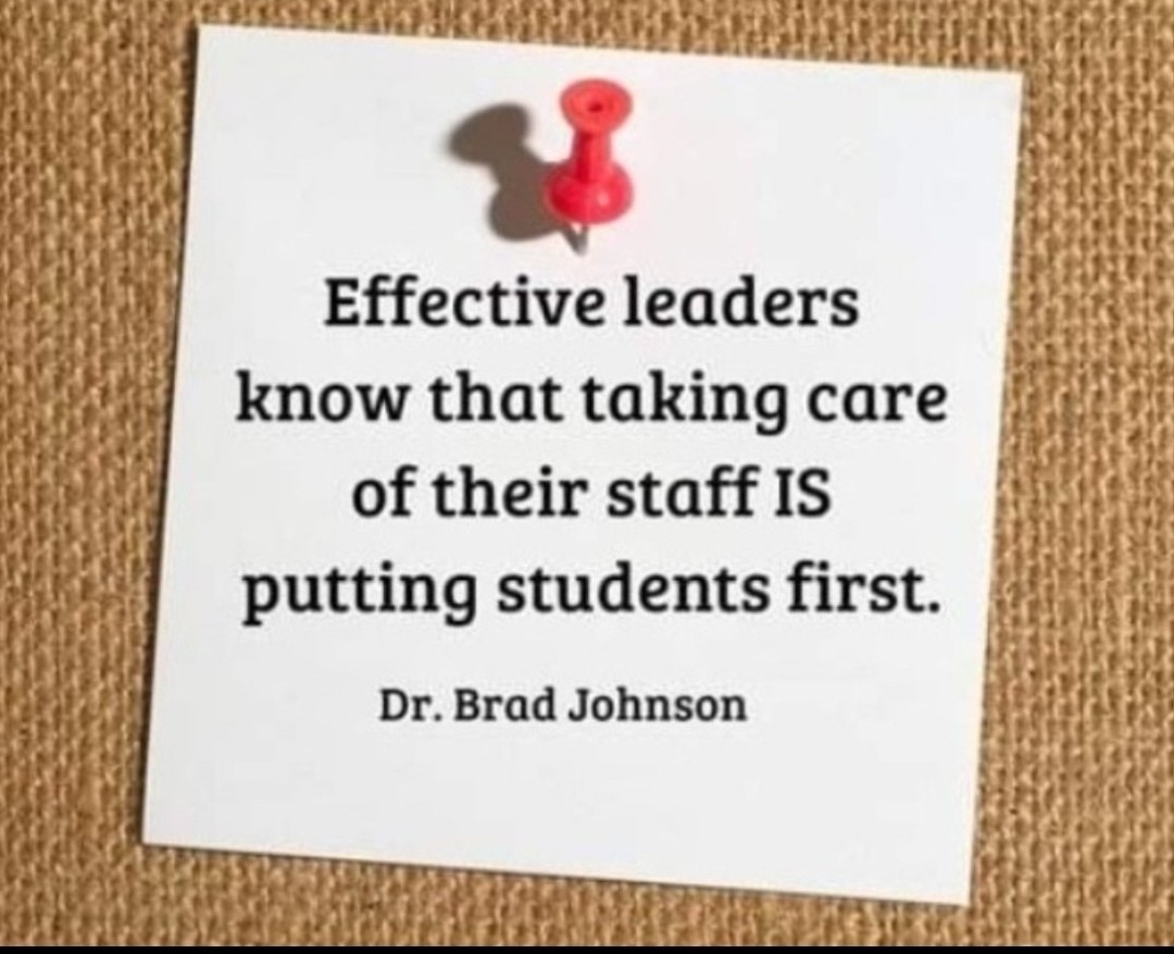 Taking care of staff is putting students first.