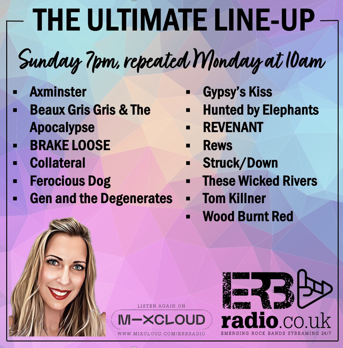Emerging Rock Bands - Account has been archived (@emergingrock) on Twitter photo @f0lkr0ckchick can't wait to get back to spinning some tunes tonight! Join her on #TheUltimateLineUp at 7pm when she'll be playing <a href="/maid_of_stone/">Maid of Stone Festival</a> bands <a href="/brakelooseband/">BRAKE LOOSE</a> and <a href="/WickedRivers/">These Wicked Rivers</a> plus: Axminster // <a href="/BeauxGrisGris/">π±ππππ‘ πΆπππ πΆπππ</a> // <a href="/collateralrocks/">Collateral</a> // <a href="/FerociousDog/">Ferocious Dog</a> // @gensdegenerates @f0lkr0ckchick can't wait to get back to spinning some tunes tonight! Join her on #TheUltimateLineUp at 7pm when she'll be playing <a href="/maid_of_stone/">Maid of Stone Festival</a> bands <a href="/brakelooseband/">BRAKE LOOSE</a> and <a href="/WickedRivers/">These Wicked Rivers</a> plus: Axminster // <a href="/BeauxGrisGris/">π±ππππ‘ πΆπππ πΆπππ</a> // <a href="/collateralrocks/">Collateral</a> // <a href="/FerociousDog/">Ferocious Dog</a> // @gensdegenerates