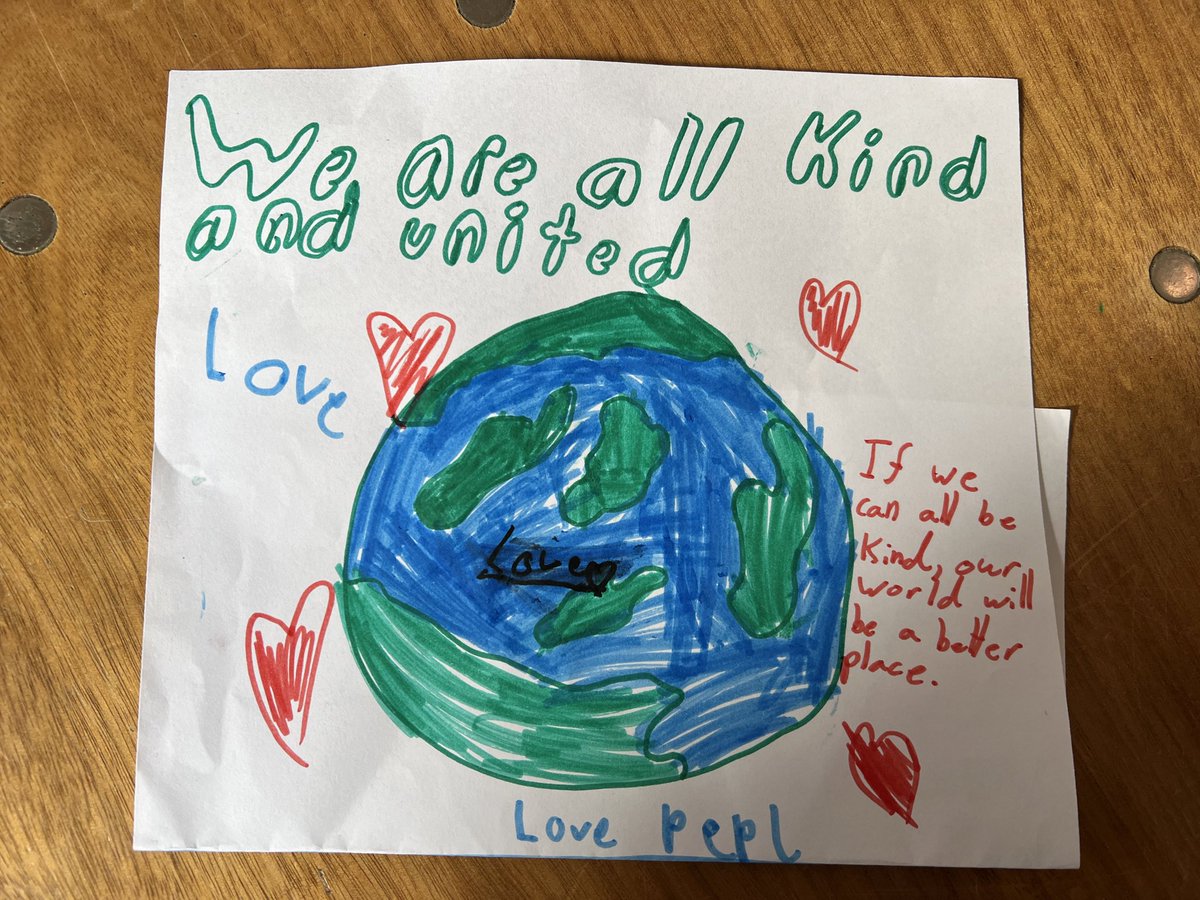 There are many wonderful things going on at the moment in church (praise God) but let me share just this. From a small child colouring as I spoke, a plea to recognise we are all connected and we all need love. ❤️🙏 #DoJustice #LoveMercy #WalkHumblyWithGod