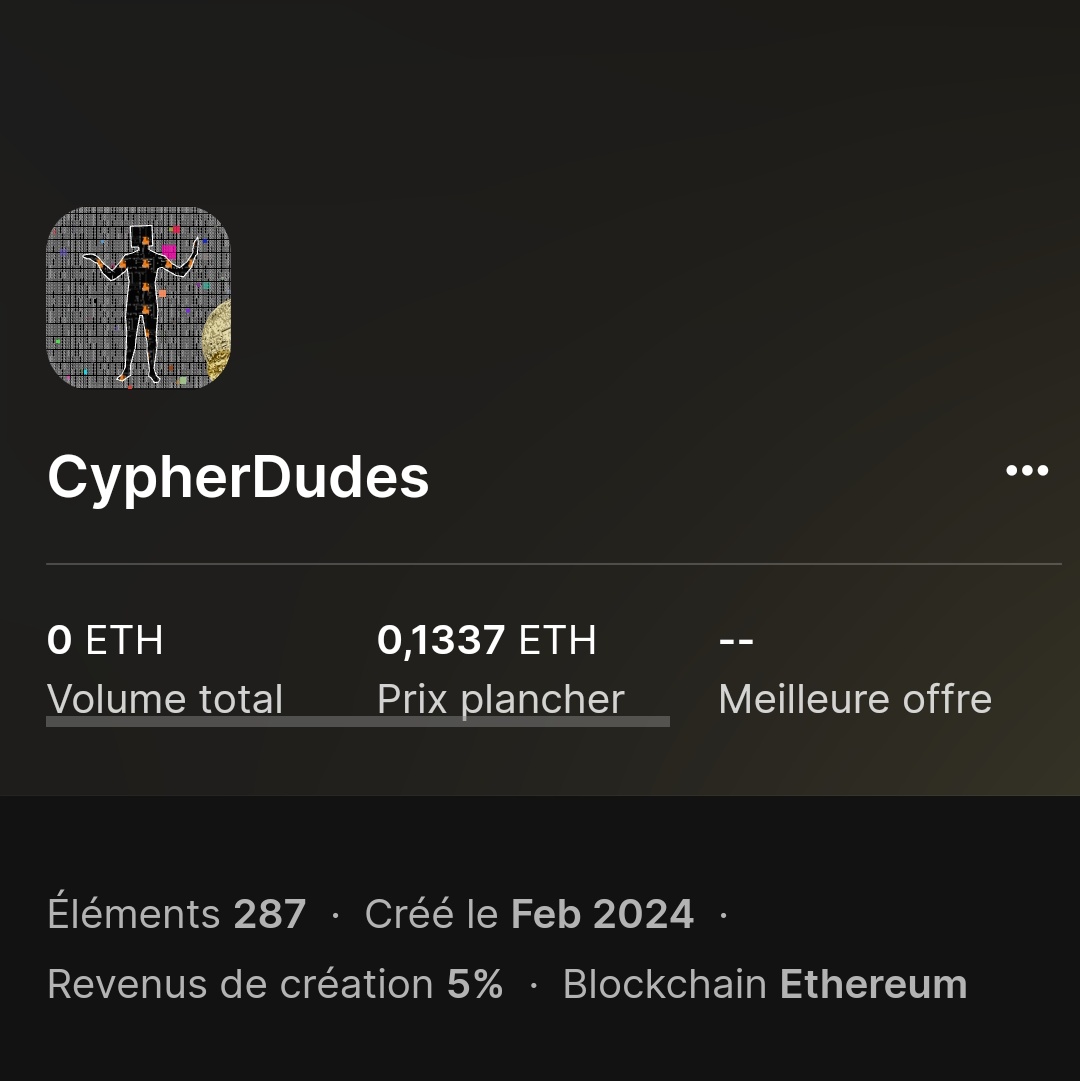 Gm! I'm incredibly grateful for all the support and vibe around the @CYPHERDUDES project! It launched yesterday, and 287 have already been minted! It's is such a pleasure to see how you all enjoy chasing your secret word! Thank you all so much ! 🙏 It's only starting! 🚀