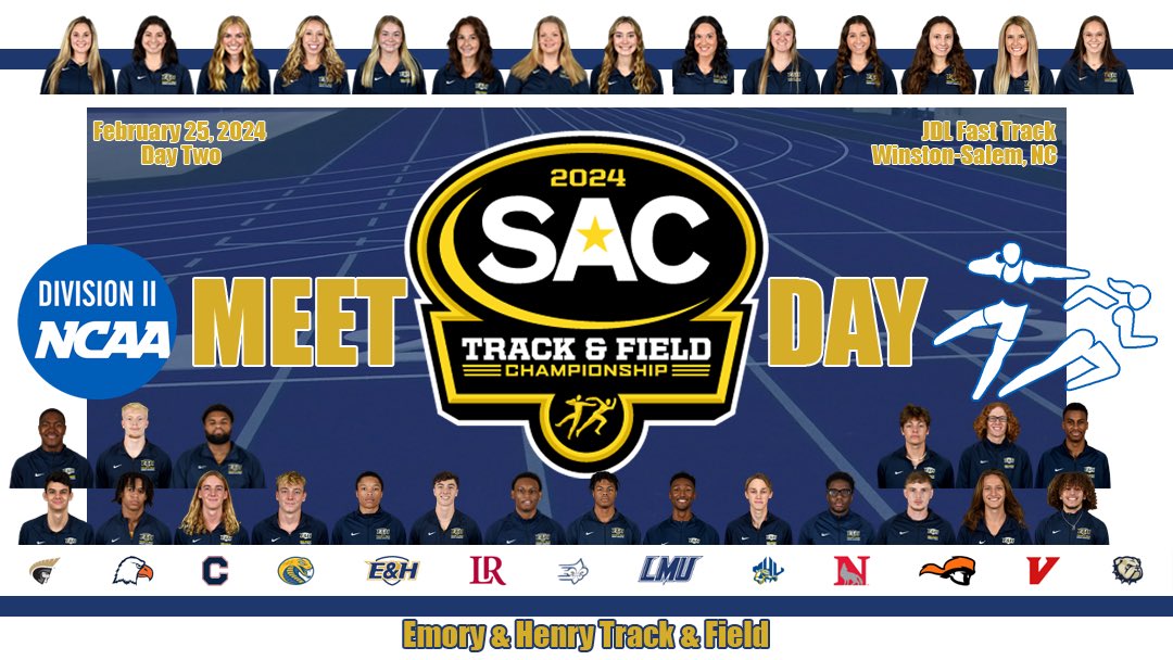 Emory & Henry College XCTF (@emoryhenry_xctf) on Twitter photo Meet Day πππ
π: SAC Indoor Track Championships (Day Two)
β°: 10:00am
π: JDL Fast Track
π«: JDL Castle Corporation
π: Winston-Salem, NC
β±: live.jdlfasttrack.com/meets/26291
#GoWasps | #StingersUp | #BlueCollarGoldStandard | #EHCXCTNF |#MakeSACYours | #SACWTF | #SACMTF | #NCAAD2 Meet Day πππ
π: SAC Indoor Track Championships (Day Two)
β°: 10:00am
π: JDL Fast Track
π«: JDL Castle Corporation
π: Winston-Salem, NC
β±: live.jdlfasttrack.com/meets/26291
#GoWasps | #StingersUp | #BlueCollarGoldStandard | #EHCXCTNF |#MakeSACYours | #SACWTF | #SACMTF | #NCAAD2