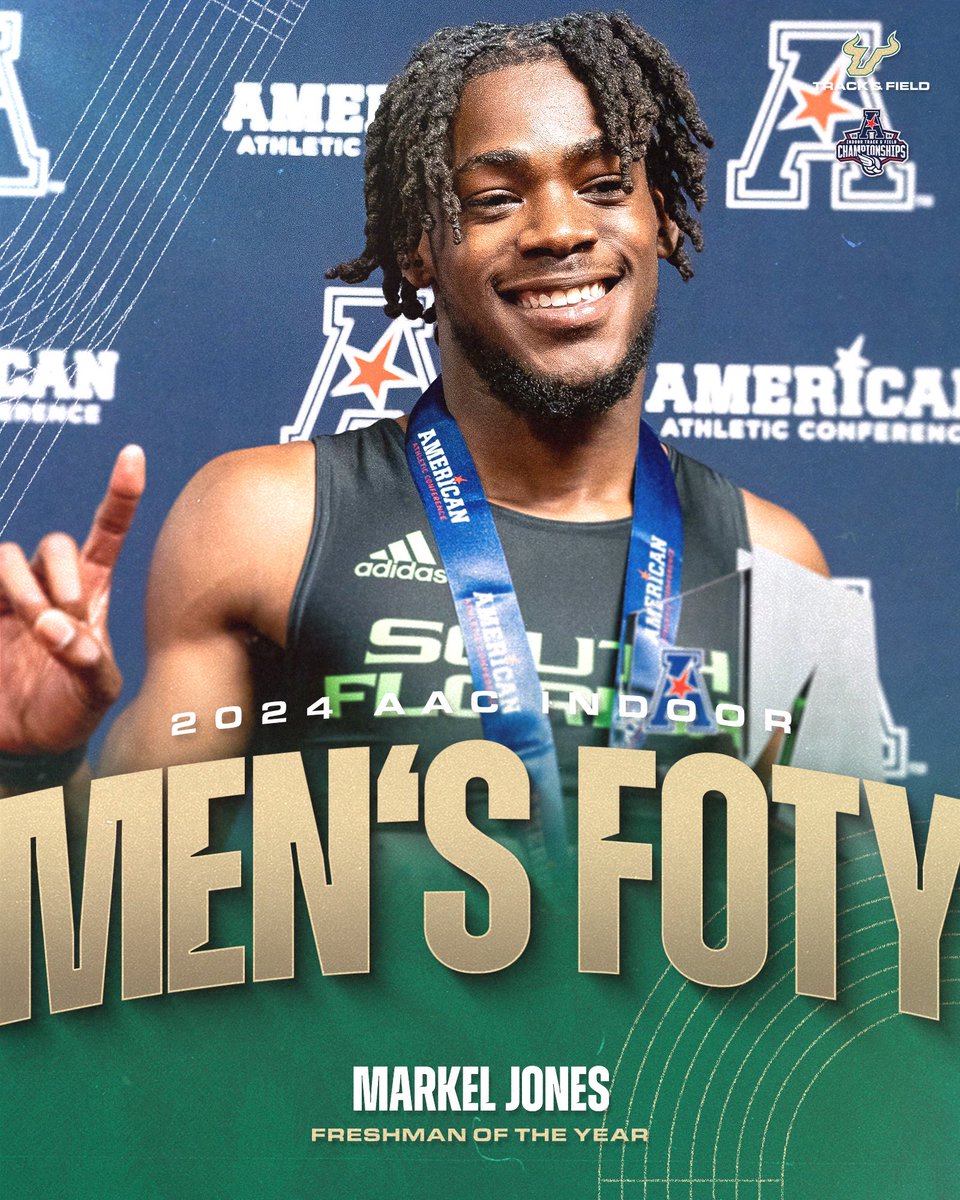 Congratulations to former Ram WR and Hurdler @MarkelJ30249347 for setting a new school record for USF in the 60m hurdles while winning the conference and winning Freshman of the Year in the AAC. So proud of you!