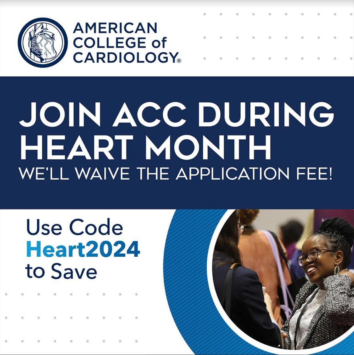 4 Days Left to Take Advantage! Please share with your colleagues and CVT members! Become an ACC member during Heart Month using code HEART2024 & we’ll waive your application fee! Offer expires Feb. 29 @ACCinTouch @Andrea_Price317 @beaverspharmd @VietHeartPA @DrMarthaGulati