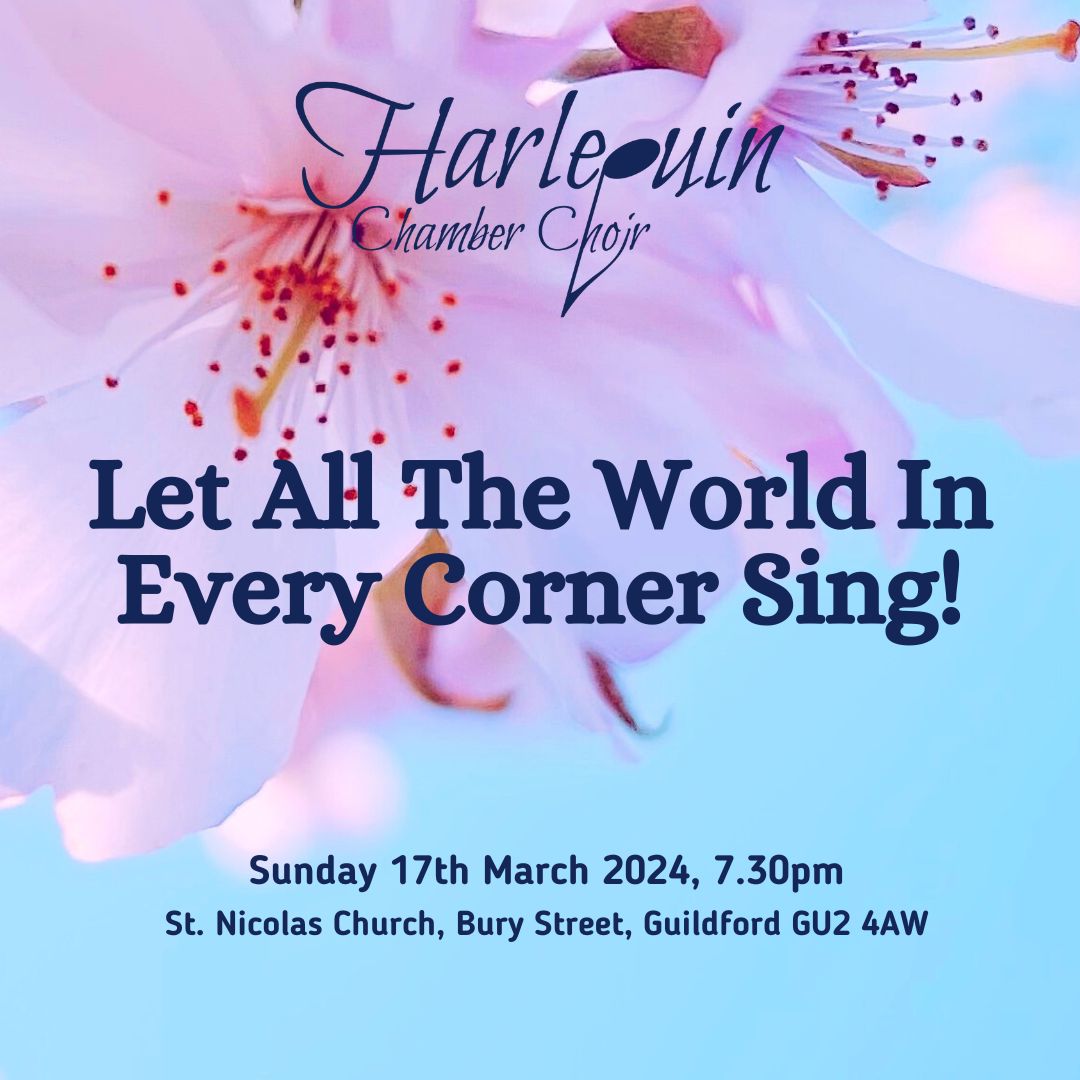 3 Weeks from today! 
We are really looking forward to our concert featuring baritone Dominic Sedgwick on Sunday 17 March at St. Nicolas Church, Guildford. 
7:30pm

Get your tickets now: ticketsource.co.uk/harlequin-cham…
See you there!

@domsedgwick
<a href="/amybebbs1/">Amy Bebbington</a> 
<a href="/MakingMusic_UK/">Making Music UK</a>
