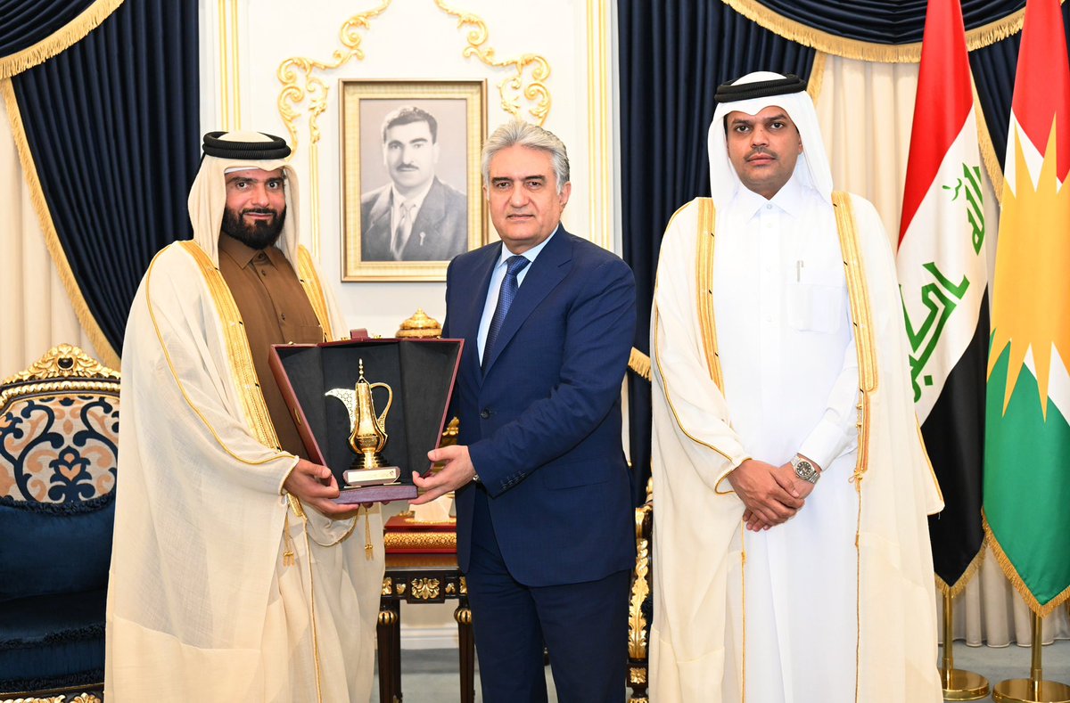 Pleased to have received Mr. Sultan Mubarak Al-Kubaisi, Ambassador of the State of #Qatar to #Iraq and Mr. Hussein Al-Fadala, Consul General of Qatar in #Erbil, where we discussed in-depth strengthening bilateral ties and opportunities for further cooperation in various sectors.