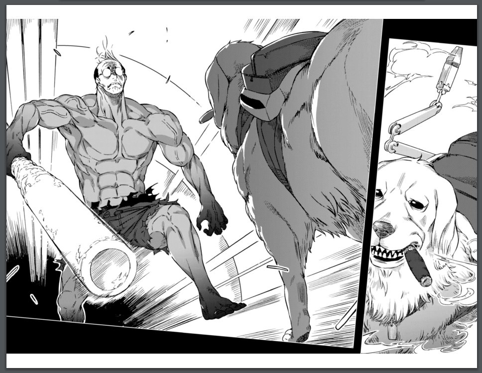 TXIK0w0's tweet photo. Toaru the only series that you can watch a smoking and talking dog fight against a gigantic and muscular old man in a sewer!!!!! i guess................. https://t.co/ejvk4iUydv