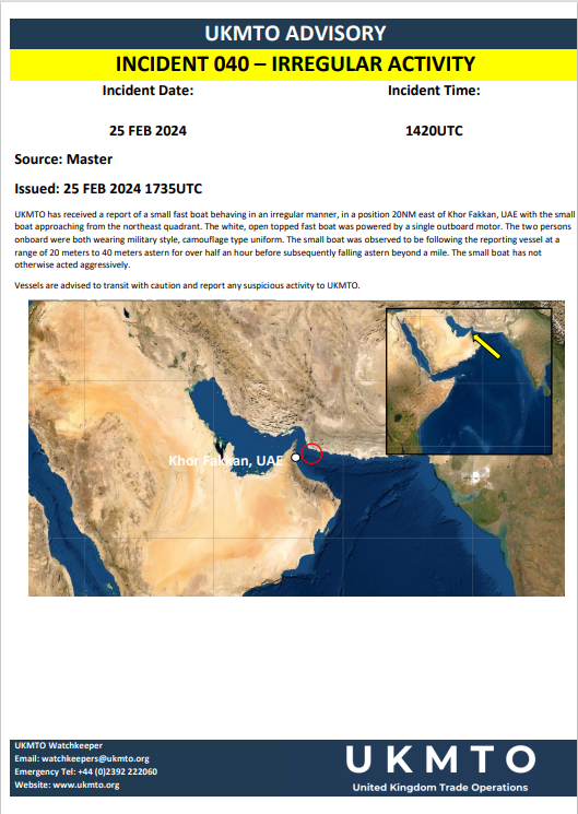 United Kingdom Maritime Trade Operations (UKMTO) (@UK_MTO) on X