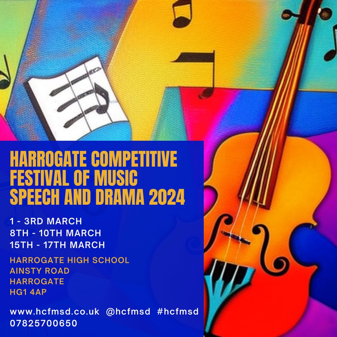 hcf4msd's tweet image. Our timetable is now out for the festival weekends on our website: hcfmsd.co.uk We are so excited to see all our performers competing. Are you coming to support the Harrogate Competitive Festival of Speech and Drama this year? #hcfmsd #musicfestival #music #harrogate
