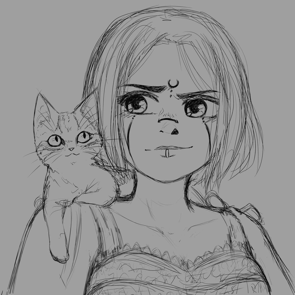 Engl: Pfp I made for <a href="/evygiz/">IamEvyGisert</a> of her and her cat! 

FR: photo de profile que j’ai fait pour <a href="/evygiz/">IamEvyGisert</a> d’elle et de son chat!