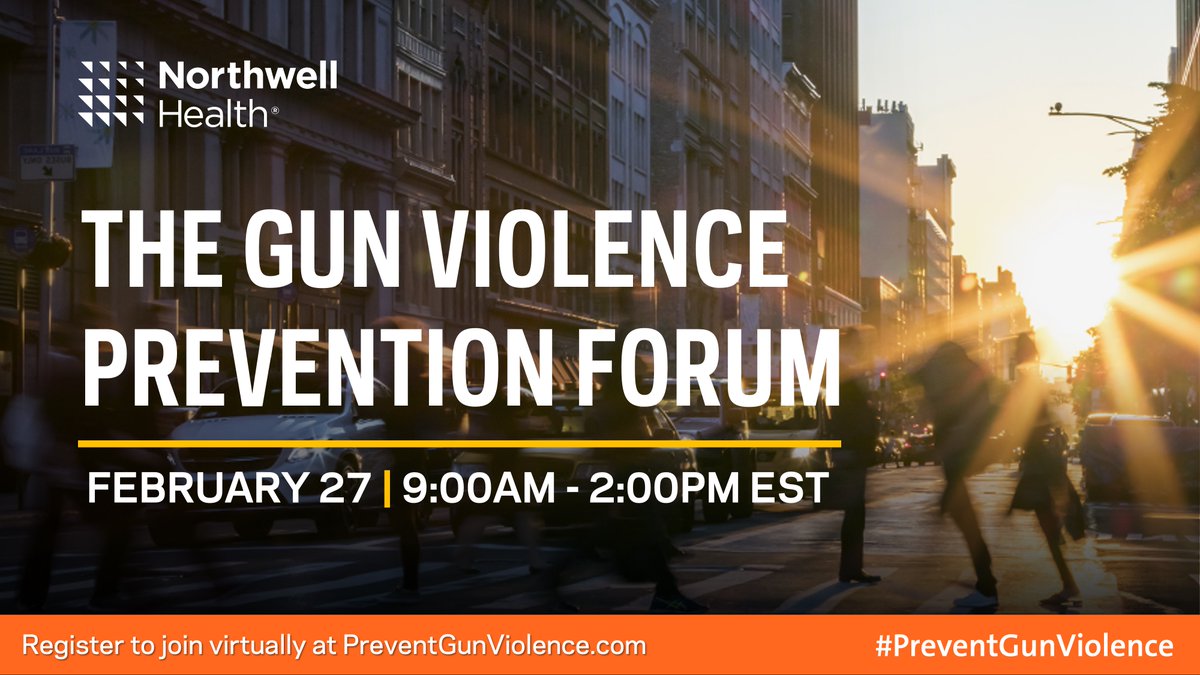 NorthwellHealth's tweet image. Join our annual Gun Violence Prevention Forum this Tuesday for a ground-breaking public health summit focused on mobilizing efforts within the healthcare industry. Now is the time to shift from advocacy to action.

Register at PreventGunViolence.com to help #PreventGunViolence.