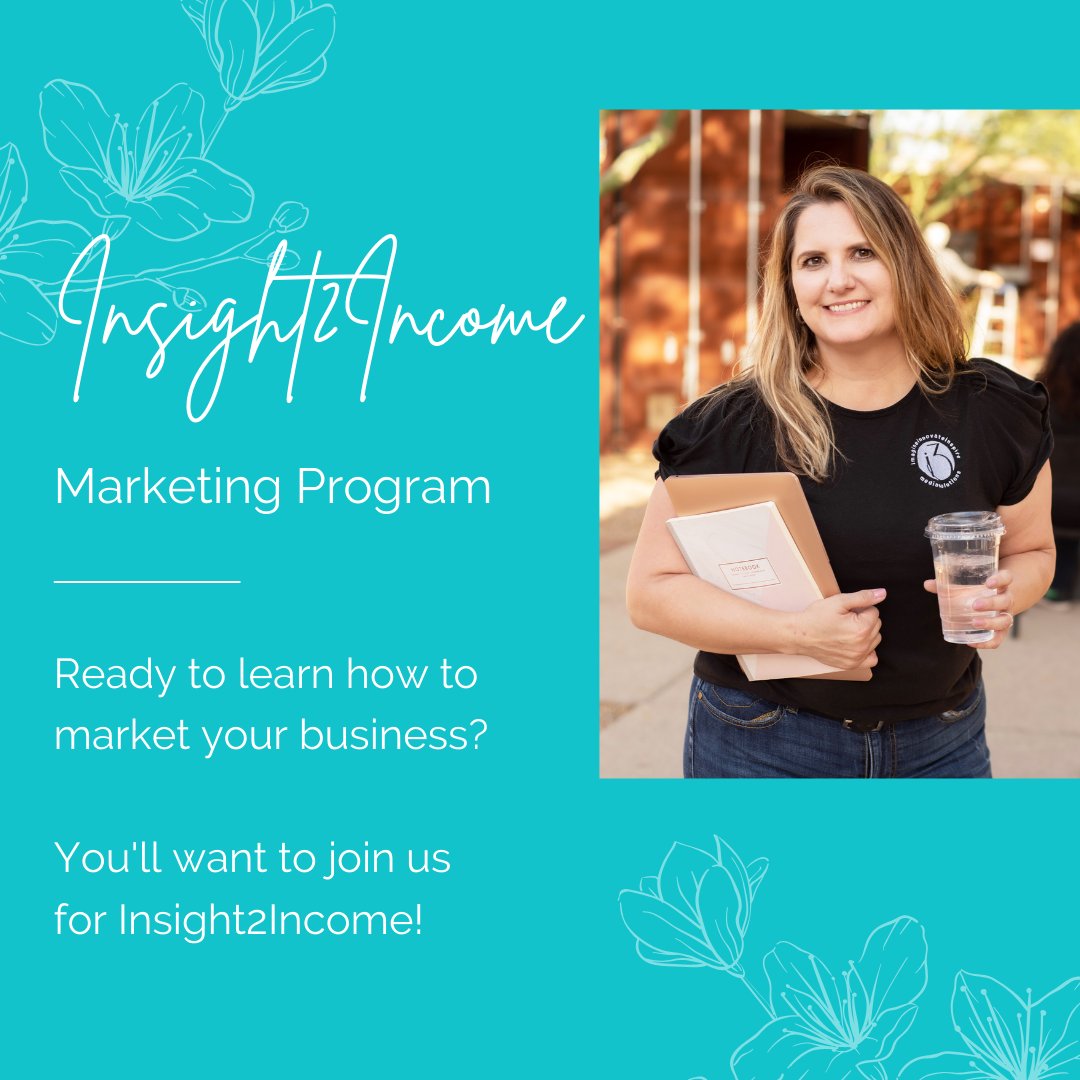 We'd like to invite you to join us for Insight2Income!
We’re here to teach you how to use marketing techniques for your business’ success!

Register to join us: bit.ly/3ZwcXEm  

#MarketingStrategy #DigitalMarketing #TucsonBusiness #BusinessOwner #MarketingCoaching