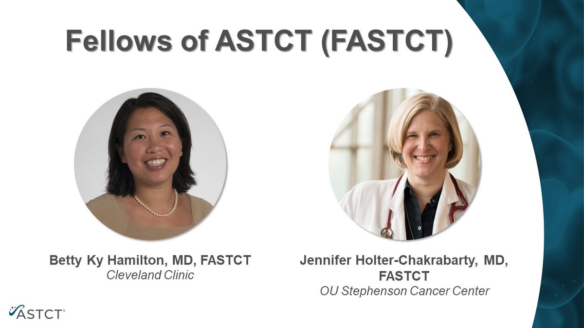 ASTCT's tweet image. Congratulations to 2024 Fellows of ASTCT (FASTCT) @hamiltkyb of @ClevelandClinic and @ouholter of the @StephensonCC. #Tandem24