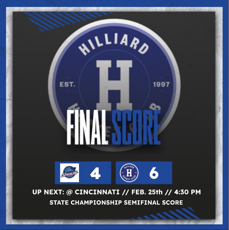 Hilliard advances to the state championship game against Miami Redhawks !!