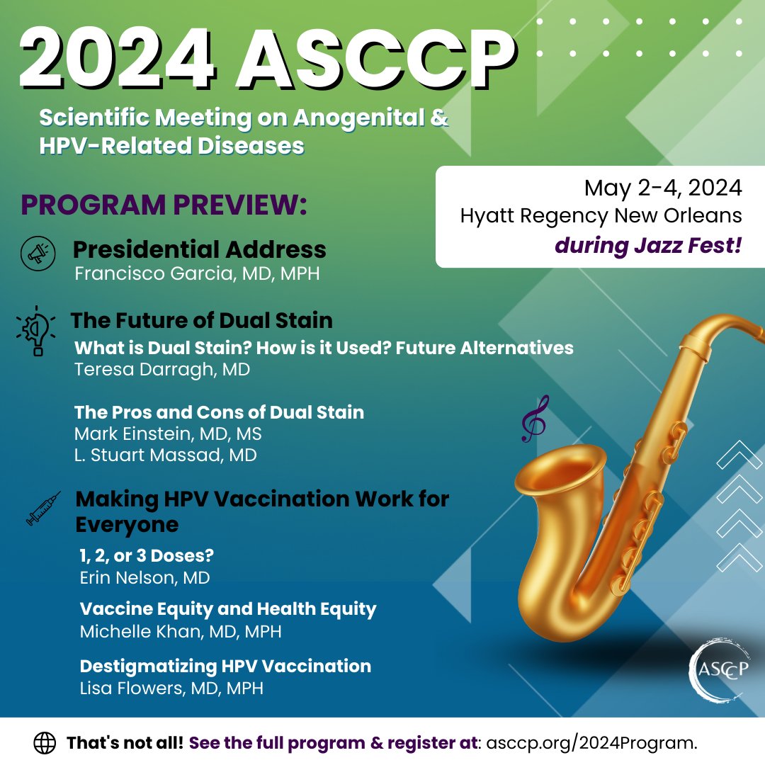 ASCCP's tweet photo. Register now for #ASCCP2024 Scientific Meeting on #Anogenital & HPV-Related Diseases! Don't miss exclusive sessions on dual stain, #HPVvaccine barriers, and more! ๐ View the full program at https://t.co/6oxsMpd2hN. Secure your spot today! https://t.co/G0rGOcbQrJ