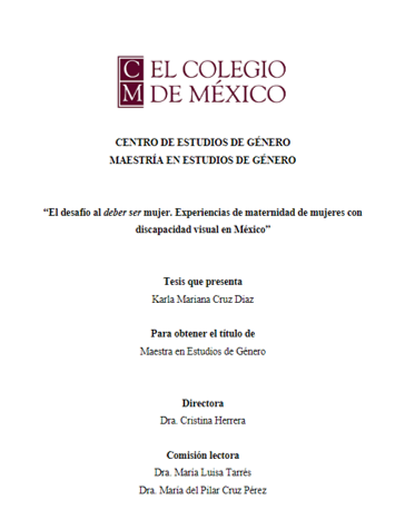 ColmecasA's tweet photo. #RepositorioColmex
Dale un vistazo a "El desafío al deber ser mujer : experiencias de maternidad de mujeres con discapacidad visual en México", #tesis de la maestra Cruz Diaz, #Colmecaalumni del @CEGColmex.
https://t.co/6C3JXJkN5M https://t.co/jOajNUlg67