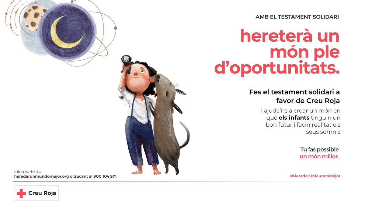 CreuRojaCAT's tweet photo. 👧👦Ajuda'ns a crear un món en què els infants tinguin un bon futur i facin realitat els seus somnis, fent el #TestamentSolidari a favor de la Creu Roja.

🌐 Informa’t a https://t.co/ObDICsoViw https://t.co/ym0FIrbX2u