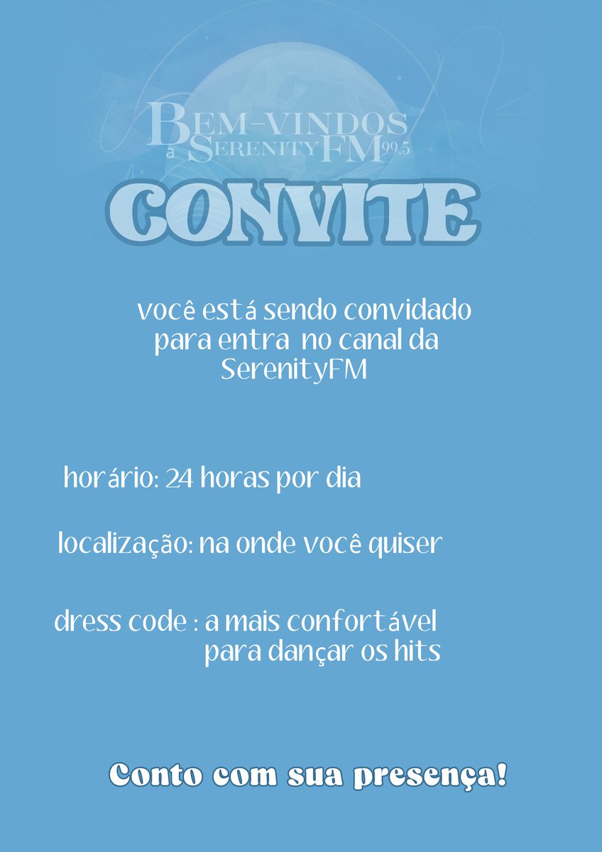 ㅤ  seu portal musical aqui 
t.me/serenityfm995