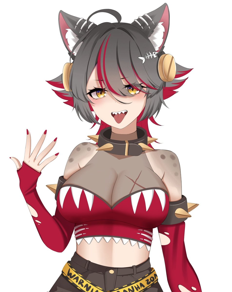 PiraPiranya's tweet photo. World's first piranha-cat vtuber 🐟🩸🐾 https://t.co/U4sc184vq4