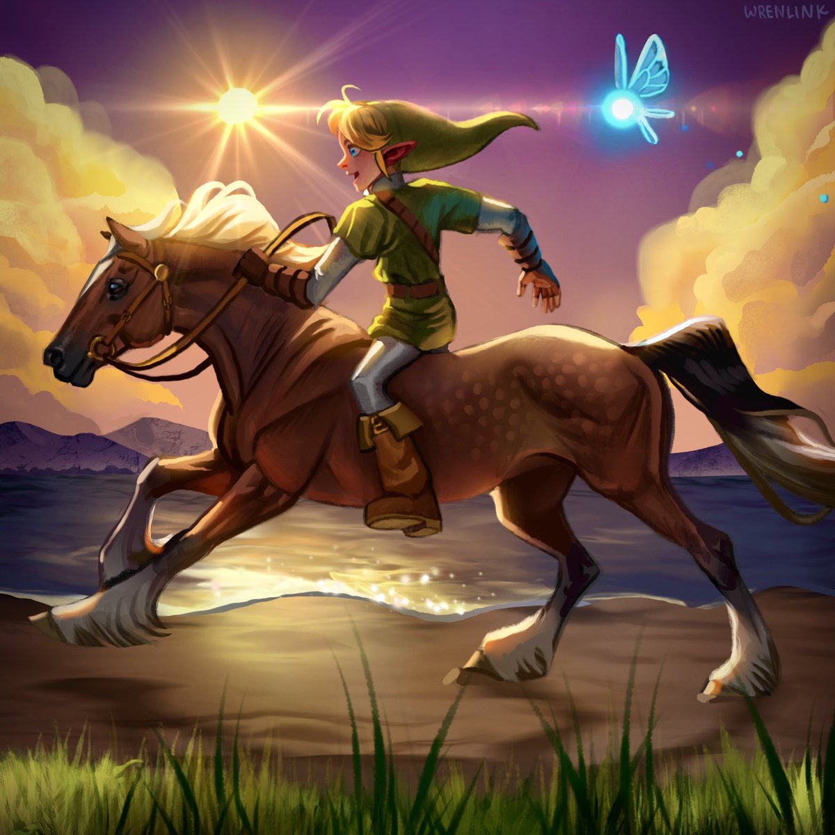 Happy fairy boy 🐴🧚🏼‍♀️🌅 

#Zelda #ocarinaoftime #fanart
