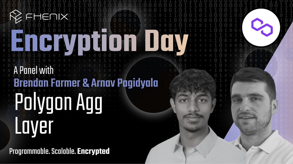fhenix's tweet photo. 📢 SPEAKER ANNOUNCEMENT
✨ We are thrilled to welcome @bfarmer from @0xPolygon and @0xArnav from @HashKey_Capital as speakers at #EncryptionDay24 on Feb 28th during #ETHDenver!
Join us here: https://t.co/4KPLpbJAtR https://t.co/Y8EJ9shfha