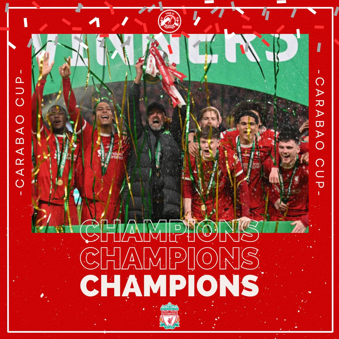 zackdesign's tweet photo. Cuma piala Chiki, kasih bocil aja yang main.... Juara!!!
#CarabaoCupFinal #YNWA #LIVCHE #Liverpool #CarabaoCup https://t.co/FjWvYLz75H