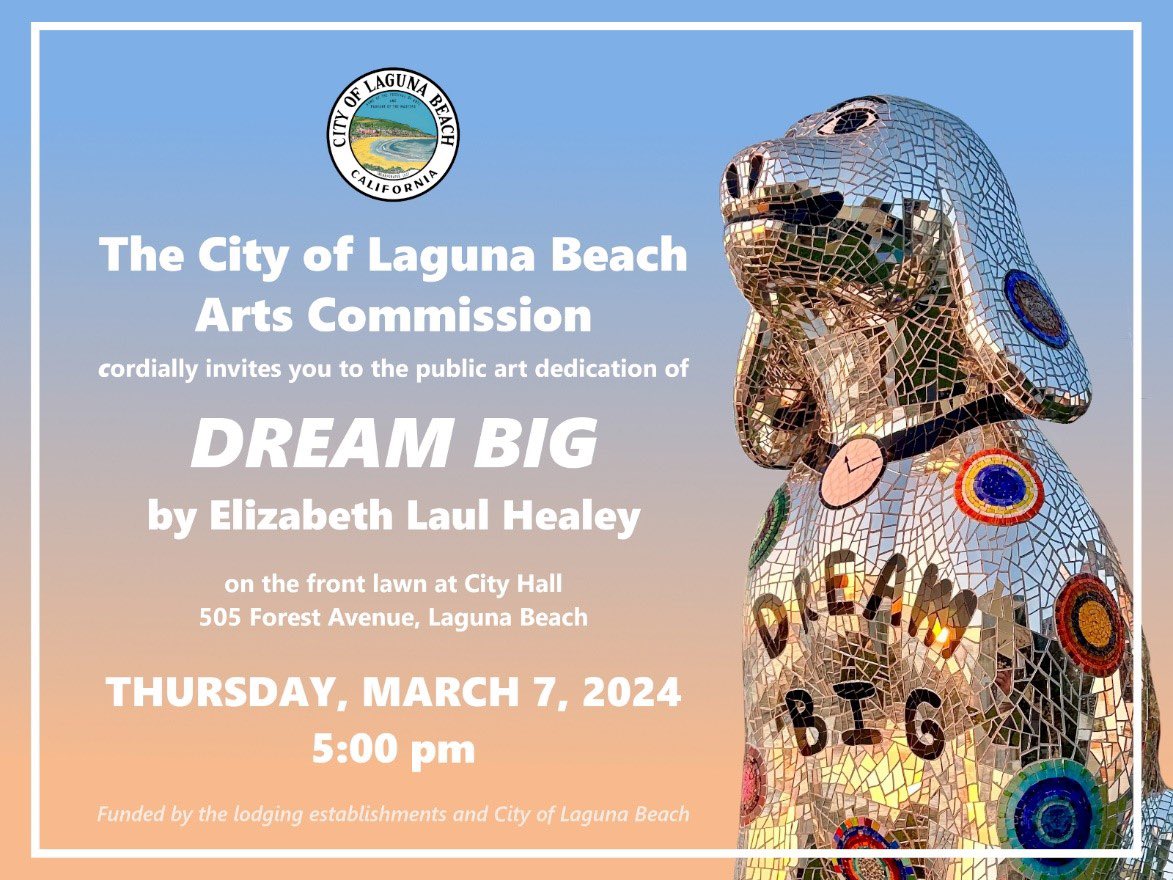 elaulhealey's tweet photo. If you happen to be in So Cal from March through May come see my new 9ft dog #sculpture in front of City Hall in #LagunaBeach &amp; come to the dedication on the 7th! 
@SaatchiArt https://t.co/TTiKsZZMFy