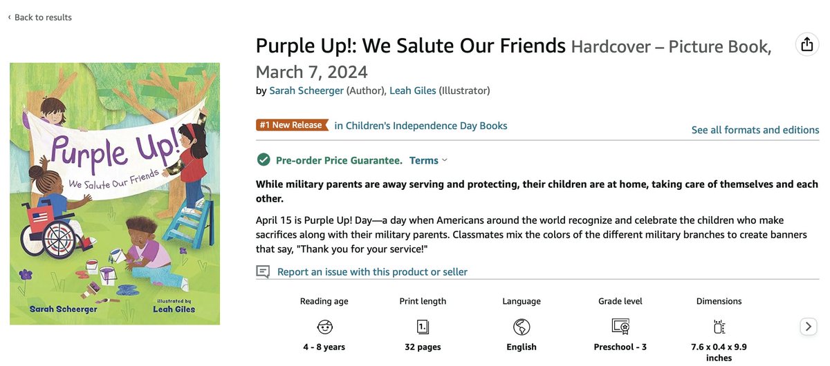 A dear friend just pointed out that Purple Up has an orange banner on Amazon. Who knew?

Thank you <a href="/apalessandri/">🌺 Alexandra Alessandri (updates only) 🌺</a> for brightening my day!

<a href="/AlbertWhitman/">Albert Whitman & Co.</a> <a href="/leahmgiles/">Leah Giles</a> <a href="/EastWestLit/">East West Literary</a>