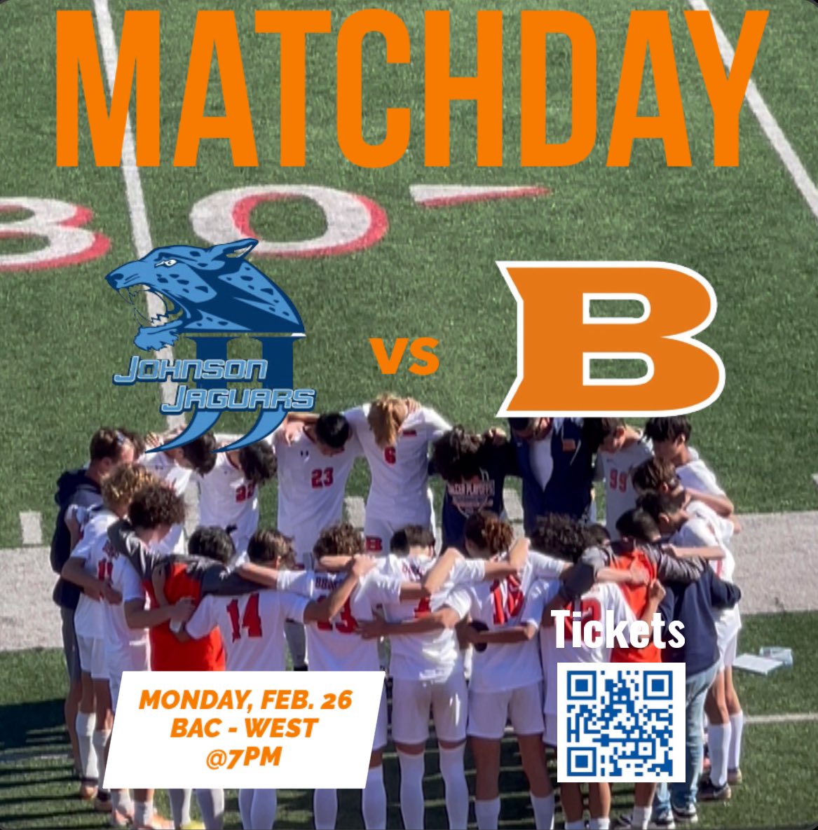 BRONCOSFUTBOL's tweet photo. Matchday 👊

Monday, February 26

🆚 @JJMensSoccer 
⏰ 7PM
🏟️ BAC - west
🎟️ Tickets: https://t.co/s8RLJqjMSL

Go Broncos!!! 💪👊💥⚽️

#RepTheB 🟠⚪️🟠 https://t.co/F0O956lkA6
