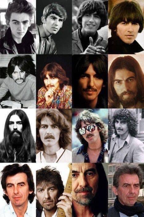 Celebrating @GeorgeHarrison on his birthdate 2/25/43*-11/29/01. 🌹 Photo collage credit unknown. (*Up until 1992, George thought his birthday was 2/25/43 but discovered a family document that said he was born at 11:50PM on 2/24/43.) @thebeatles @SmithereensHQ