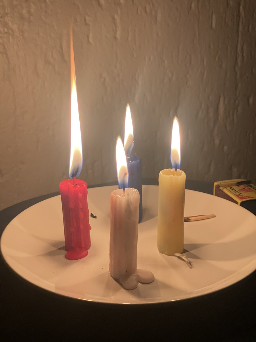 Our March prayer 🙏🏻, can we start tonight? Using these for colours candles. We will be praying for protection (red candles) peace and connection with isithunywa (blue) , connection with our ancestors (yellow) and white for overall light in our lives. 🕯️