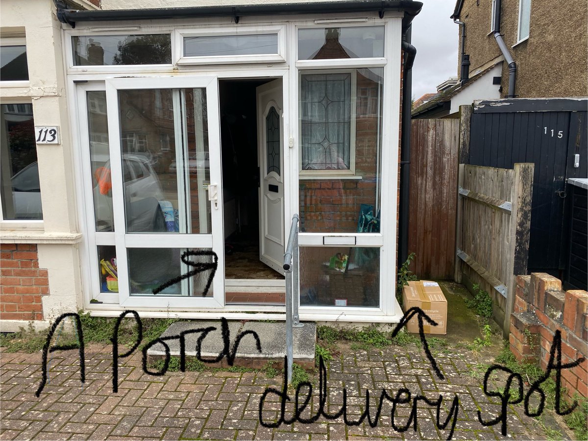 Little_Miss_Ted's tweet photo. @HelloFreshUK Could you perhaps speak to @dpd_uk about how to deliver a parcel to a house with porch in a country that predominately rains, only they haven’t quite understood the science of rain and cardboard… https://t.co/ocl2qUrie6
