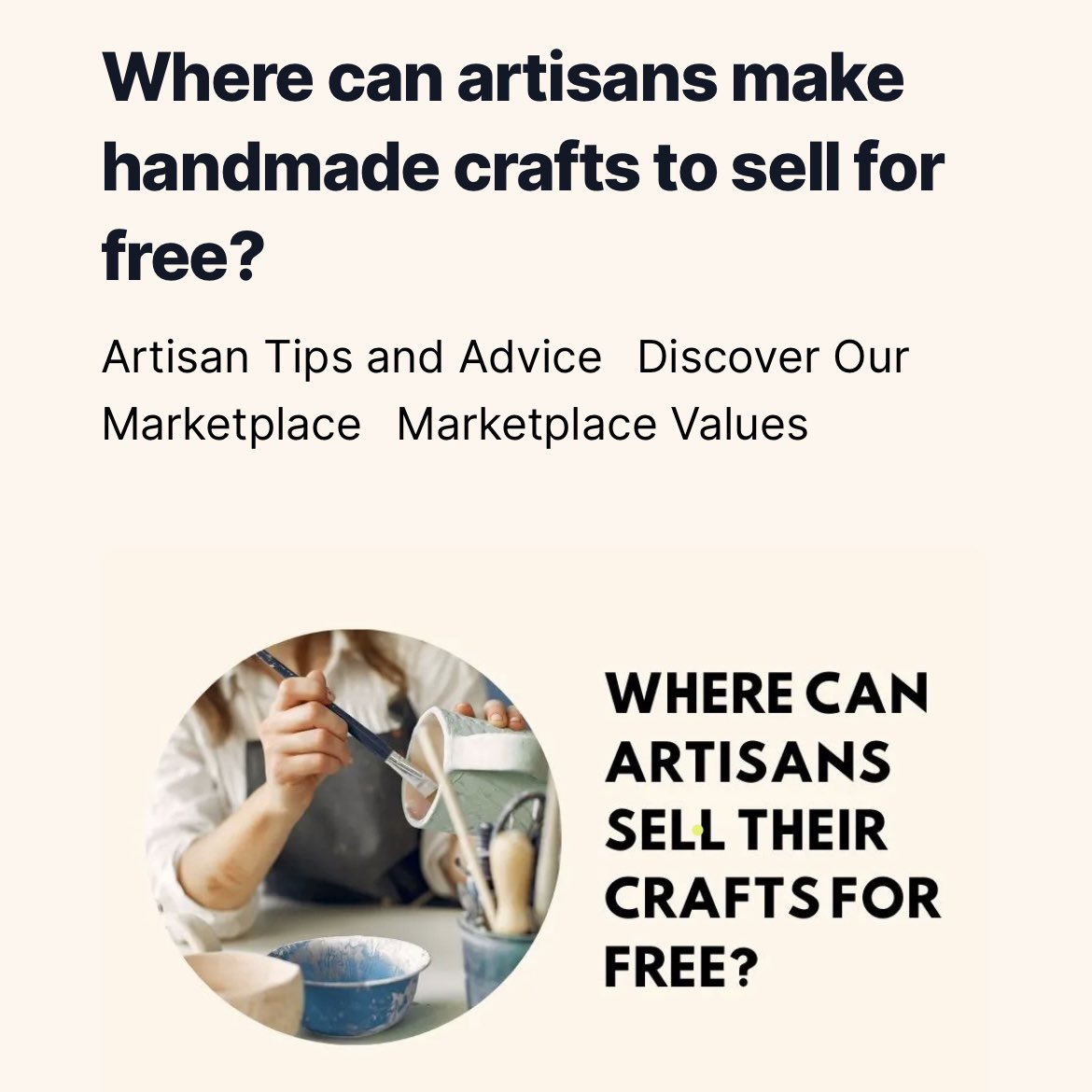 Check out a blog post I published about how we can enable creators in the handicraft sector by offering a platform where they can sell their crafts for free. 

afomamarketplace.com/blogs/selling-…

#handmade #Equity #artists