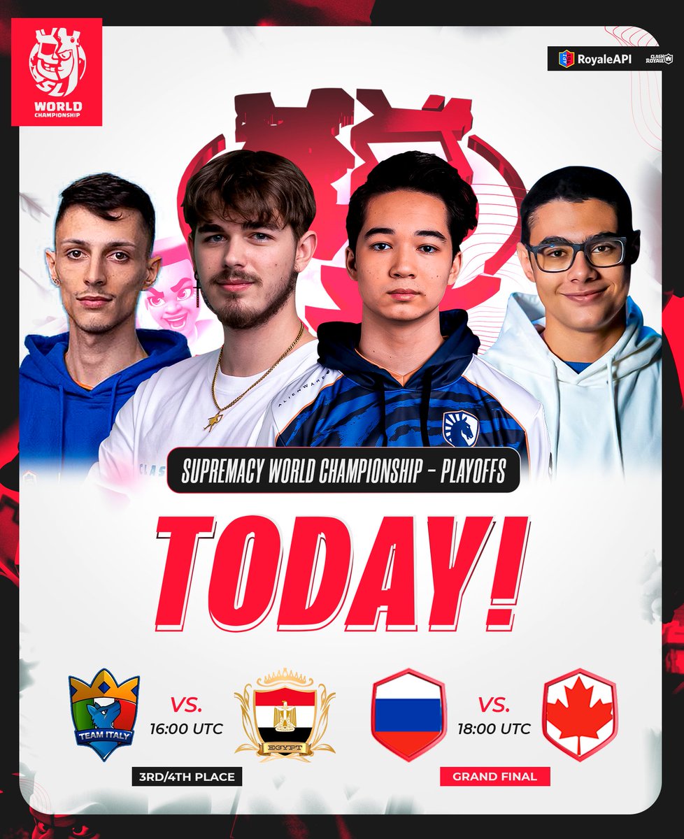 Supremacy League (@cr_supremacy) on Twitter photo ๐ด ๐๐๐๐๐๐๐๐:
๐ธ ๐๐๐/๐๐๐ ๐๐๐๐๐ ๐๐๐ ๐๐๐๐๐ ๐
๐๐๐๐
IT'S TODAY ๐คฉ! The Clash Royale World Cup comes to an end with these two great clashes. Who will be the owner of absolute supremacy? DON'T MISS IT!
SEE YOU ON THE STREAMS ๐บ!
๐: 25/02
๐น ๐ด ๐๐๐๐๐๐๐๐:
๐ธ ๐๐๐/๐๐๐ ๐๐๐๐๐ ๐๐๐ ๐๐๐๐๐ ๐
๐๐๐๐
IT'S TODAY ๐คฉ! The Clash Royale World Cup comes to an end with these two great clashes. Who will be the owner of absolute supremacy? DON'T MISS IT!
SEE YOU ON THE STREAMS ๐บ!
๐: 25/02
๐น