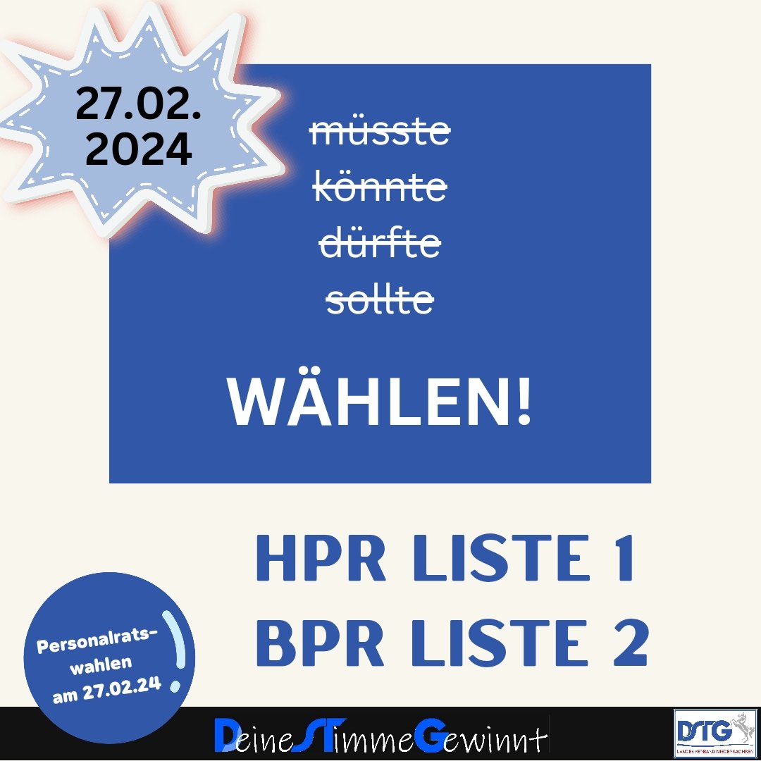 DSTGnds's tweet photo. Personalratswahlen in Niedersachsen 2024 https://t.co/7hfMb7eJwM
