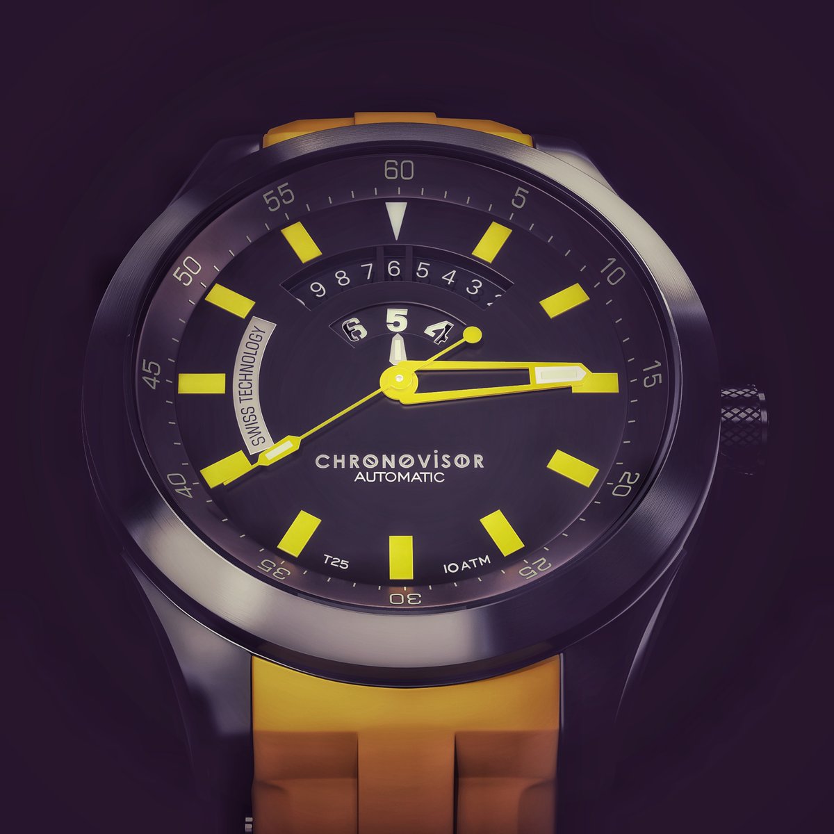 Introducing the world’s first glowing hour aperture display, the Chronovisor CVNM7104 is a unique timepiece, offering a new vision of horological capabilities and design. The glowing time-reading function is engineered with Swiss made self-powered gas tubes.