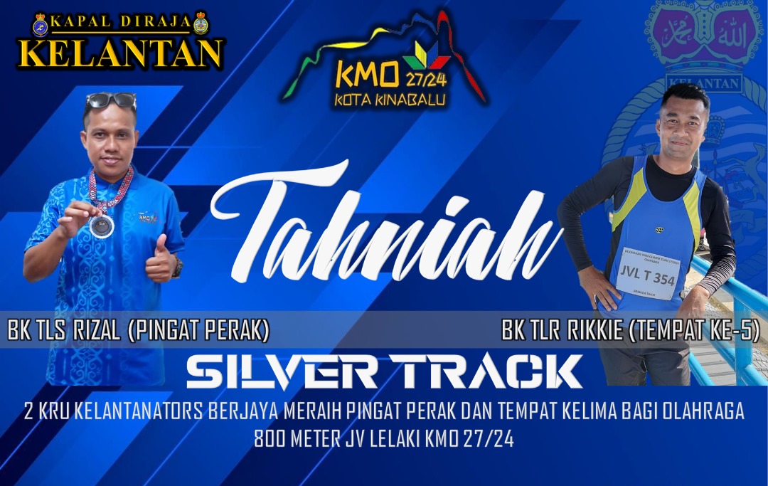 "Silver Track"- wakil PV175 yakni BK TLS Rizal berjaya meraih pingat Perak manakala BK TLR Rikkie berjaya berada di kedudukan ke -5 bagi acara olahraga 800m JV Lelaki. Usaha anda berdua amat kami kagumi. BZ dan Tahniah dari PV 175.
<a href="/MPA_Timur/">HQ Eastern Fleet</a> <a href="/RMNEasternFleet/">RMNEasternFleet</a> <a href="/tldm_rasmi/">Royal Malaysian Navy</a>
