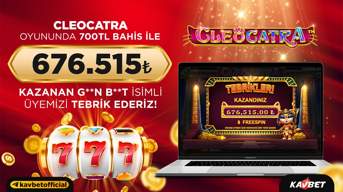 🏆 Üyemizi tebrik ederiz. 🎮Cleocatra 💵 676.515,00 🎥 Telegram kanalımızdan izleyebilirsiniz 🔥 %150 Casino Hoş Geldin Bonusu ile Kazancın adresi KAVBET!