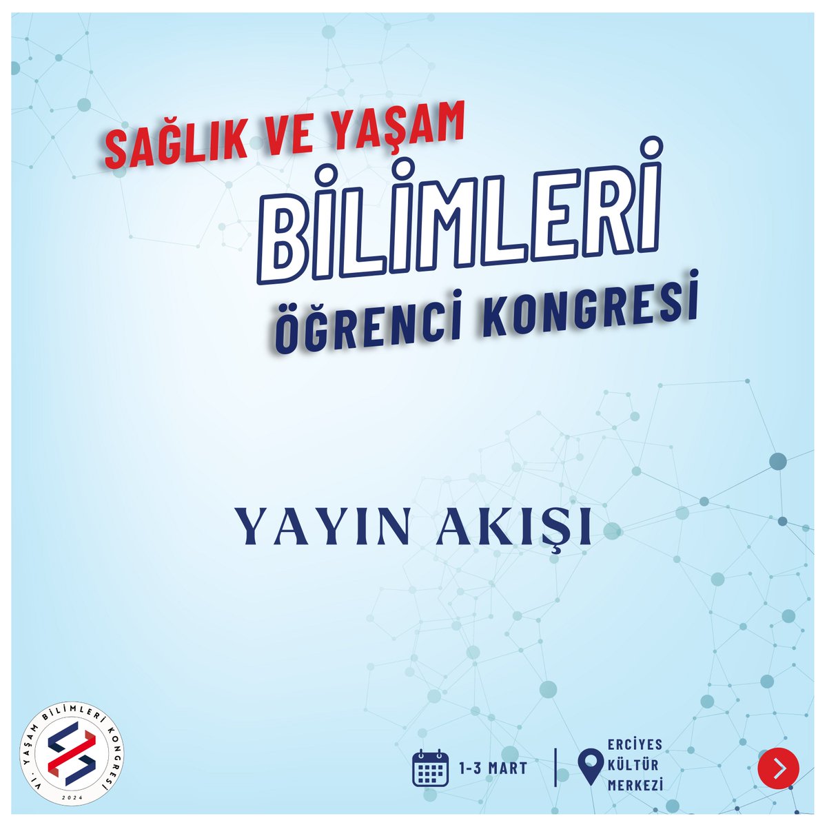 sybk24's tweet photo. 👇  English version is below  

📌 Sağlık ve Yaşam Bilimleri Öğrenci Kongresi Yayın Akışı Sizlerle! Bilgi akışıyla dolu bu etkileyici günde bize eşlik edin!

🧬  Bilimle kalın
 
Sağlık ve Yaşam Bilimleri Öğrenci Kongresi Komitesi.
 
(+) https://t.co/rOqFvvuftJ