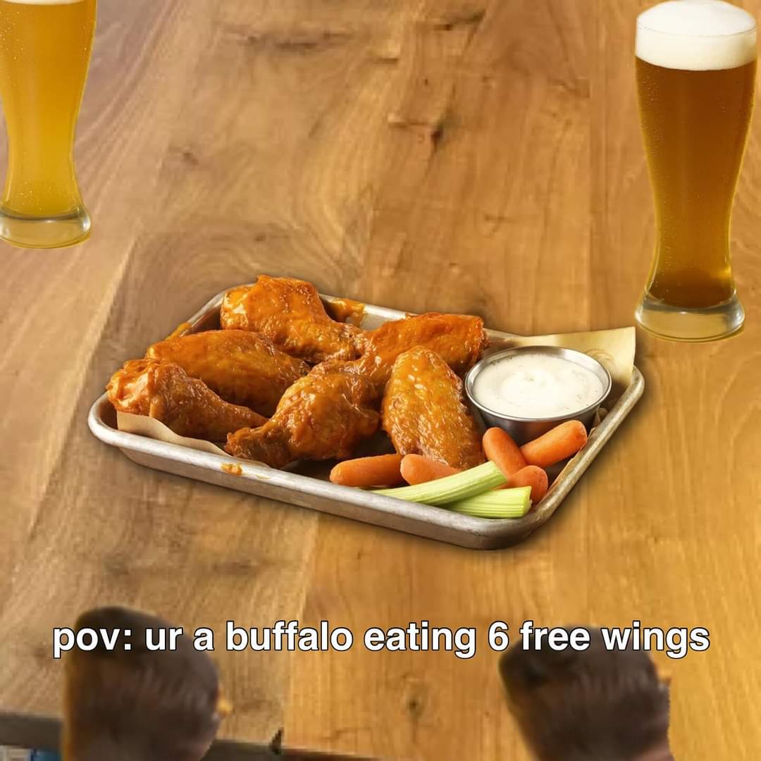 Doves2278's tweet photo. *Buffalo Wild Wings is offering FREE 6 WINGS FOR AMERICA. Because  the Big Game into overtime. Buffalo wild wings is give away Free wings to America! Monday, February 26, 2024 from 2PM TO 5PM https://t.co/MUF2Bdh3yL