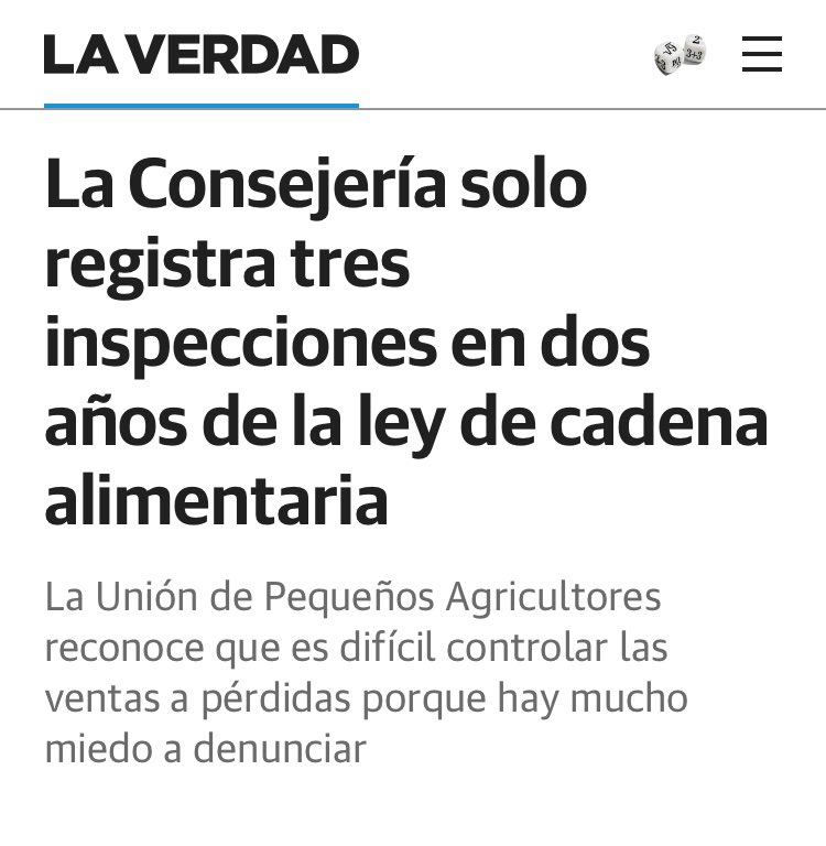 La ley para evitar que los agricultores vendan a pérdidas existe, pero la CARM ni inspecciona ni sanciona y los agricultores no denuncian por miedo. Pero la culpa es de la Agenda 2030 y del Gobierno de Pedro Sánchez. Así todo.