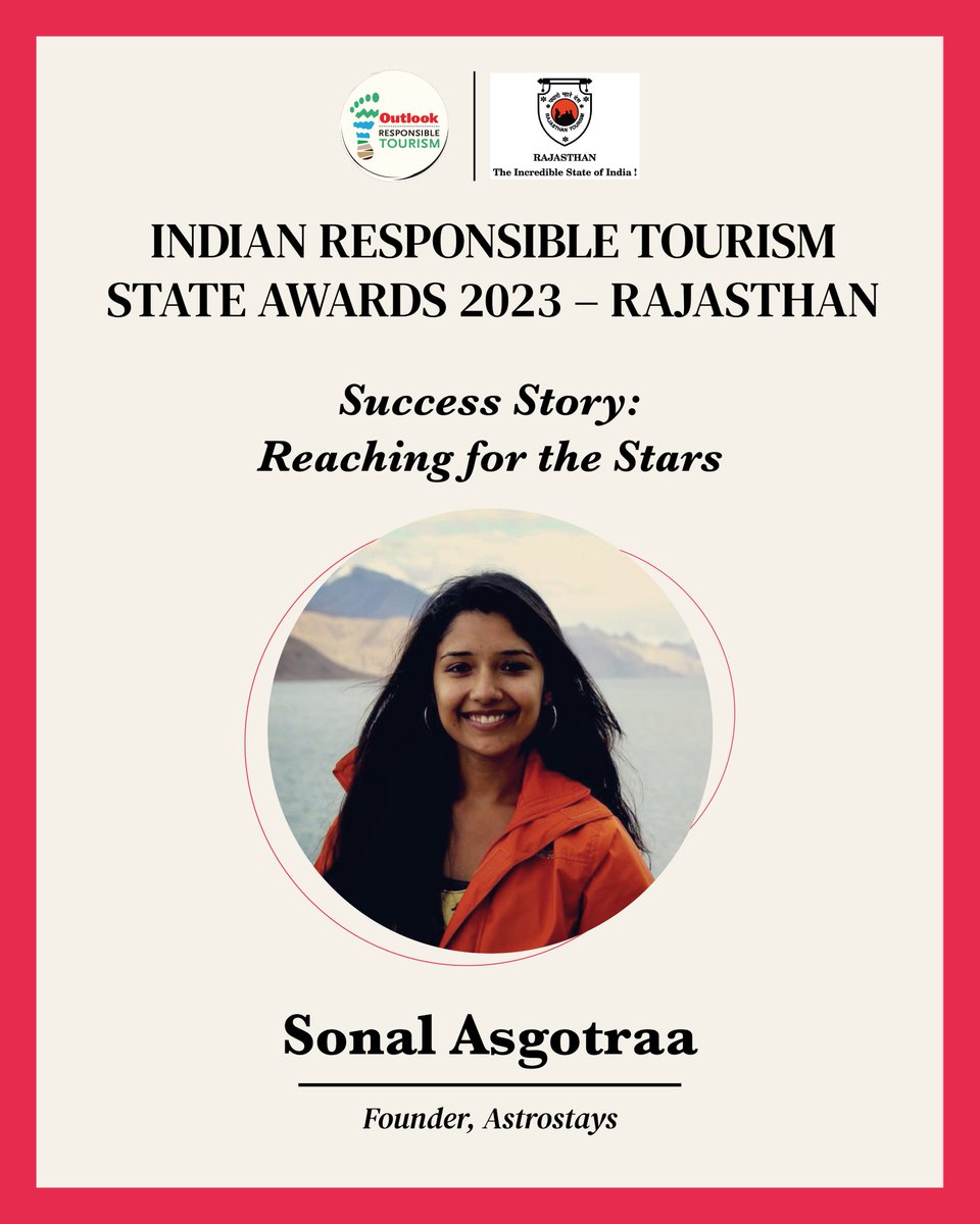 #IRTSARajasthan2023 | Introducing our speakers for the Indian Responsible Tourism State Awards on 26th February 2024!

Meet Sonal Asgotraa, Founder, Astrostays <a href="/astrostays/">Astrostays</a>
Session - Success Story: Reaching for the Stars

<a href="/my_rajasthan/">Rajasthan Tourism</a> <a href="/RajCMO/">CMO Rajasthan</a> <a href="/GSTC_/">GSTC</a> <a href="/UNWTO/">UN Tourism</a>