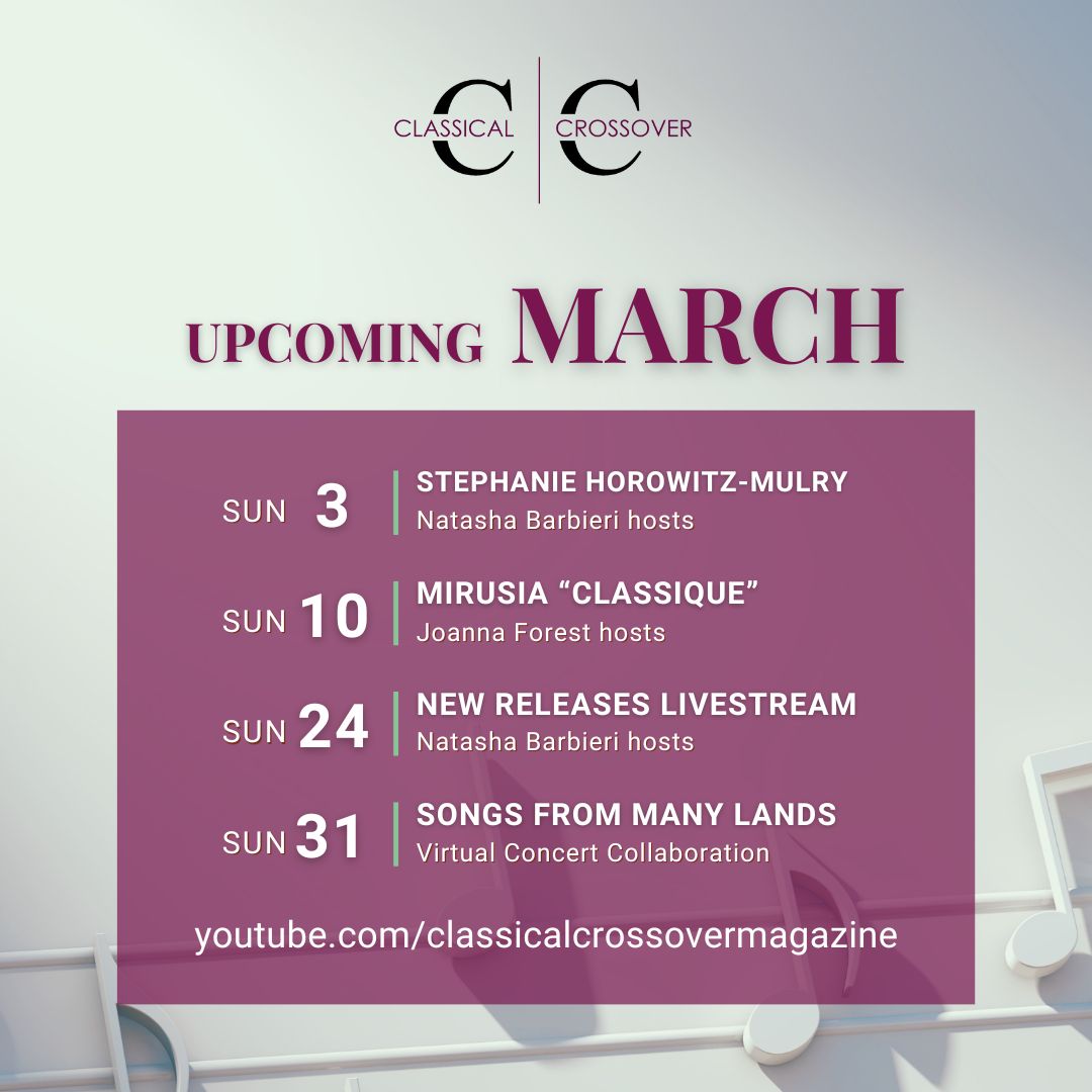 We've got some great content coming in March that you won't want to miss🎶 If you haven't already, subscribe to our YouTube channel and ring the bell: youtube.com/ClassicalCross… #classicalcrossover #classicalpop #popera #ClassicalMusic #ContemporaryClassical #ClassicalFusion