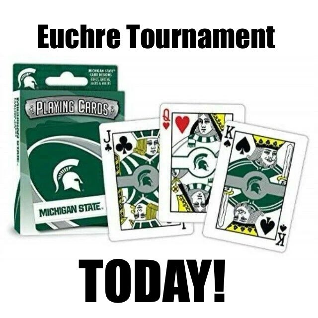 Boston Spartans Euchre Tournament today at 2:00pm. More information, including how to register, here: eventbrite.com/e/euchre-tourn… #euchre #msu #bostonspartans #michiganstate