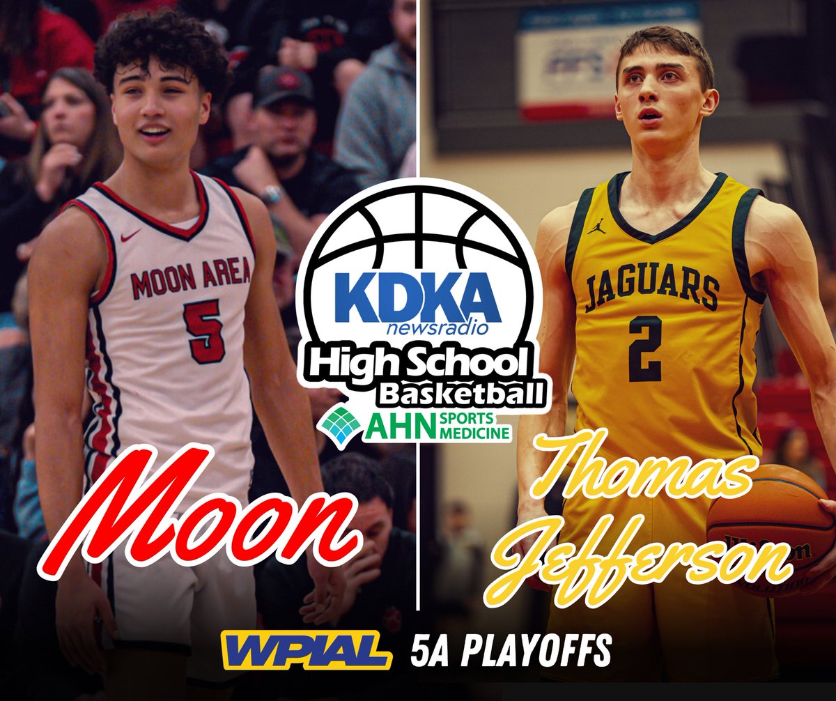 𝙒𝙋𝙄𝘼𝙇 𝙋𝙡𝙖𝙮𝙤𝙛𝙛𝙨

<a href="/MoonTigersBB/">Moon Tigers Basketball</a> battles <a href="/TJHSJaguars/">TJHSJaguars</a> tomorrow night in the WPIAL 5A Semifinals on KDKA Radio, presented by <a href="/AHNSportsMed/">AHN Sports Medicine & Performance</a>‼️🔥

#KDKAHoops #GoNextLevel #WPIAL