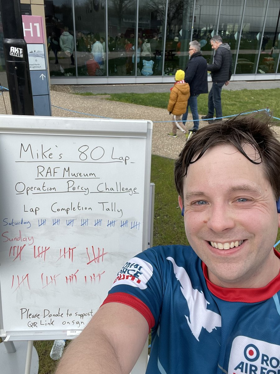 mikeodd42's tweet photo. My 80 Lap @RAFMUSEUM Challenge is complete. Onward to the @LLHalf marathon in April. Please make a donation to my fundraising page if you can to support the great work of the RAF Museum! Thanks to everyone who has donated so far! ✈️🏃‍♂️ https://t.co/VxrVbu0kn2 https://t.co/TavBWPFaOr