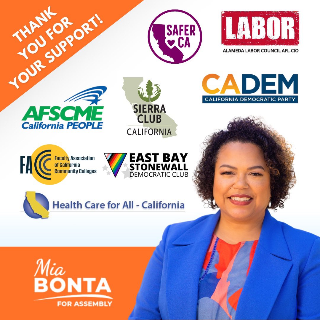 I am proud to have received the endorsement of the California Democratic Party, AFSCME California, the Alameda Labor Council, Safer California, and Sierra Club California. Their backing is a testament to our shared dedication to progress. Share your voice and vote on March 5th!