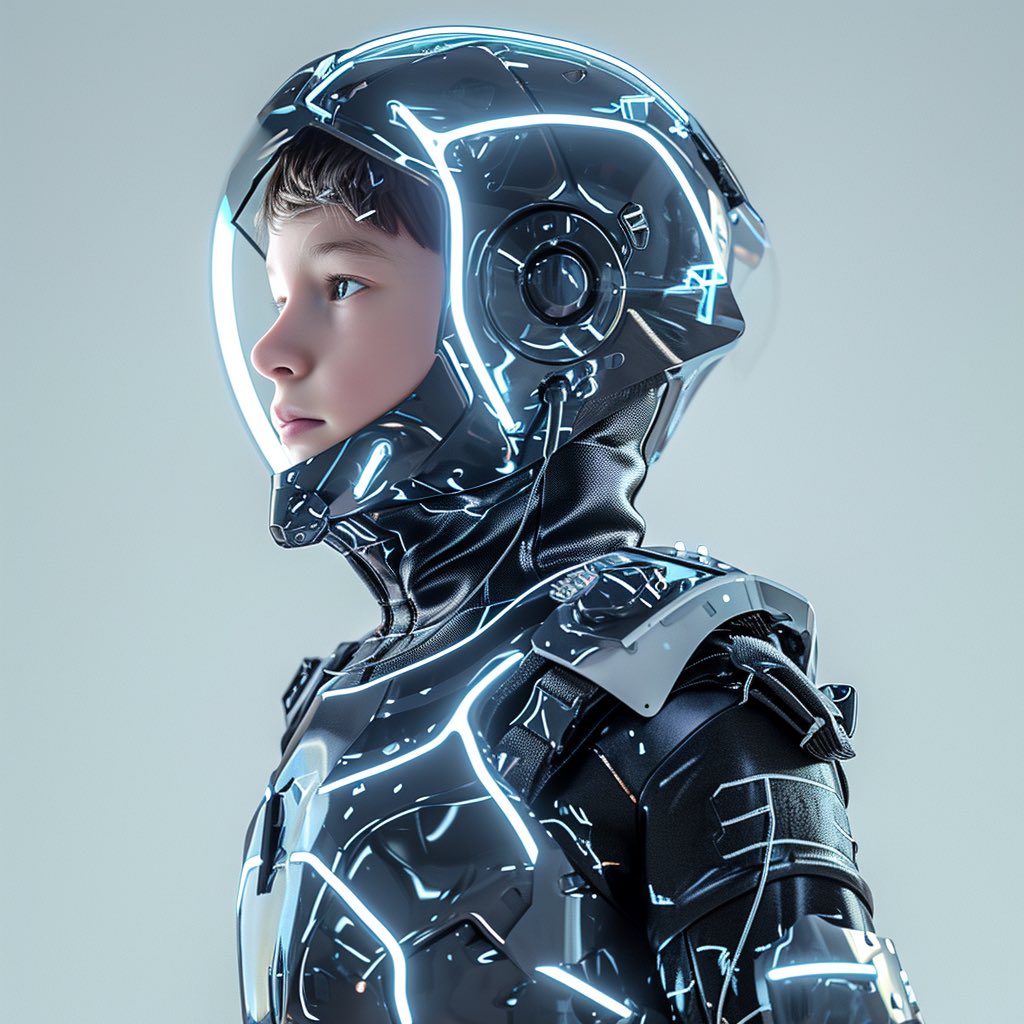 EuphNorthStar's tweet image. 🚀🤖 Check out these futuristic tech armors! 😎 These kids are ready to conquer the world with their cutting-edge gear. 🔥 #FuturisticFashion #TechArmor #FutureReady #AIArtwork 🌟