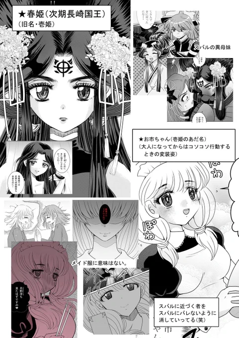 別記事にしようと思ったけど繋げます(笑)😂😂😂

⭐️春姫…ヒロイン?
元・壱姫。あだ名は「お市ちゃん」😂😂😂王位継承決定戦で勝利し次期長崎国王「春姫」となった。
スバルに重い好意を抱いている異母妹だが、スバルからは女神扱いでスルーされている😇😇😇

#闇スバ #一次創作 #オリジナル 