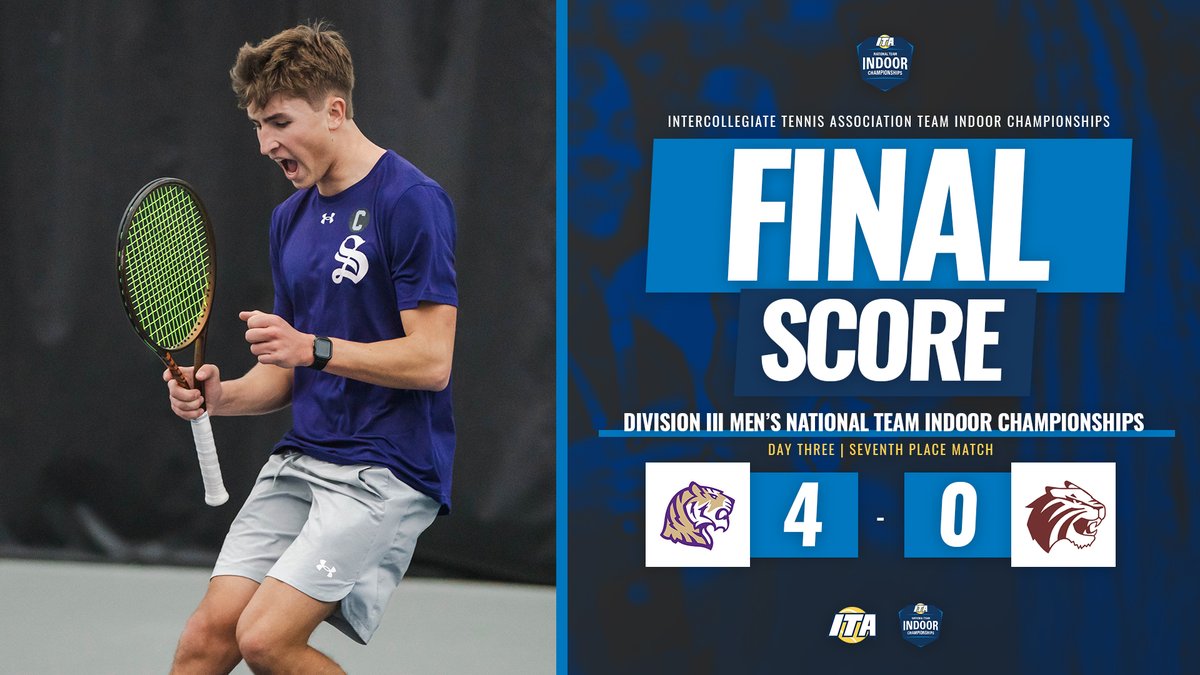 Sewanee Gets The Win 💪

The Tigers take down Trinity in the seventh-place match at the Division III Men's National Team Indoor Championship!

#WeAreCollegeTennis | #ITAIndoors